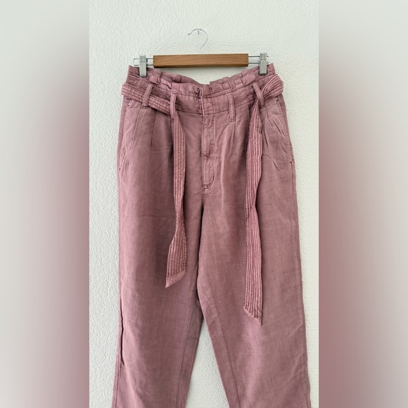 American Eagle Outfitters Dusty Rose Lyocell paper bag pants Size 6 Short - Picture 6 of 10